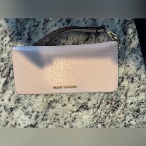 Michael Kors Blush Wristlet with Gold Accents